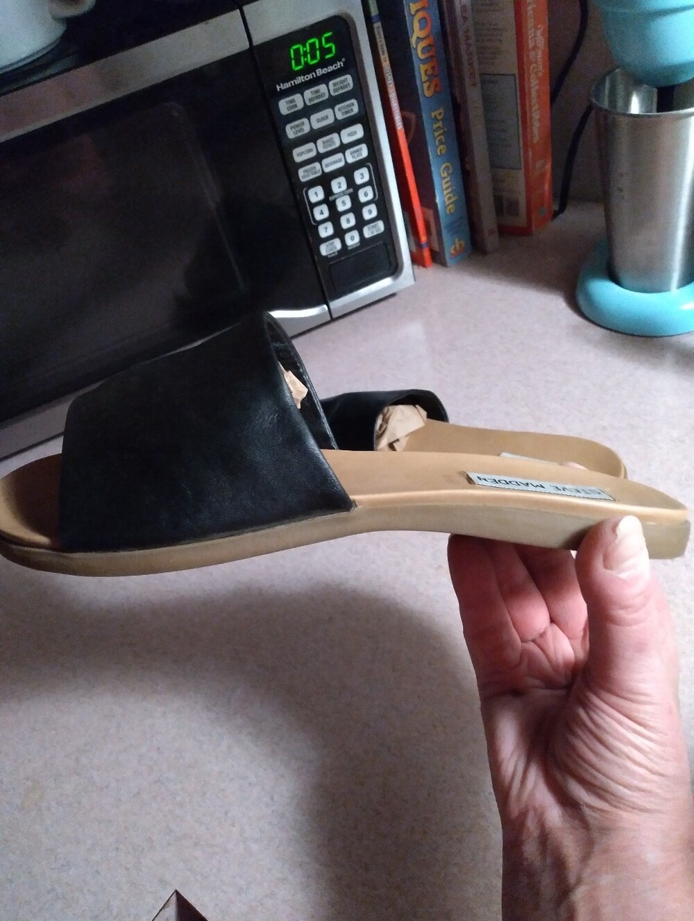 Steve Madden Leather Slides - Picture 3 of 6